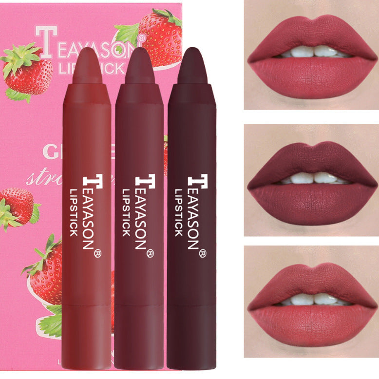 3 Packs Of Matte Lipstick Matte Velvet Lipstick Pen Bean Paste Milk Tea Color Lipstick Crayons Lipstick Students 3 Packs Of Matte Lipstick Matte Velvet Lipstick Pen Bean Paste Milk Tea Color Lipstick Crayons Lipstick Students